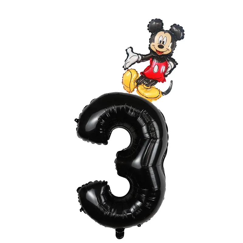 

2Pcs Mickey Minnie Mouse Foil Balloon Number Latex Balloons Baby 1 2 3 4 5 6 7 8 9st Birthday Party Decoration Kids Toy Globos