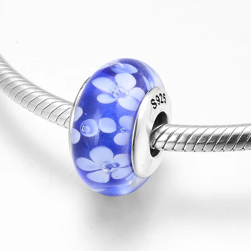 Белые элегантные бусины из муранского стекла Жасмин подходят для оригинальных