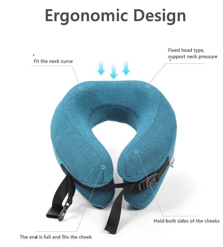 Двойная Ткань u-образная Подушка портативная пена памяти Удобная дорожная