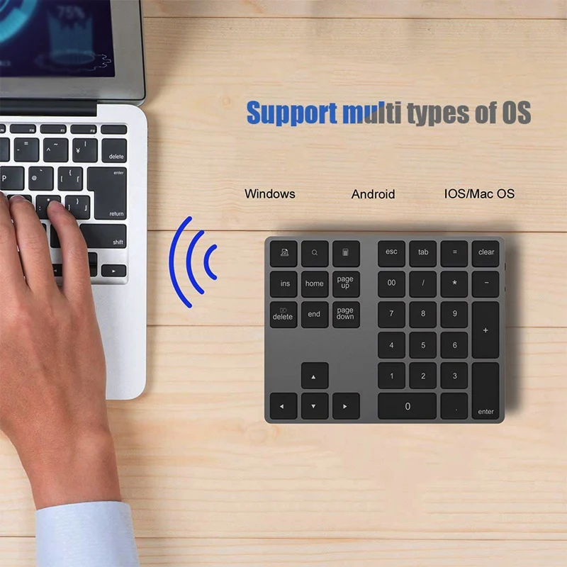 Алюминиевый сплав Беспроводные Bluetooth цифровые клавиши клавиатуры с USB 3 0