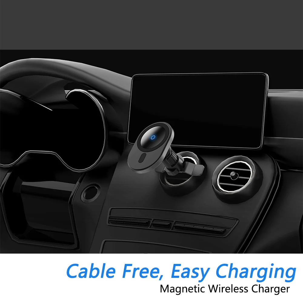 

15W Magnetic Car Wireless Charger for iPhone 12 Pro Max mini 11 X Xs Magnetic Wireless Charging Car Stand