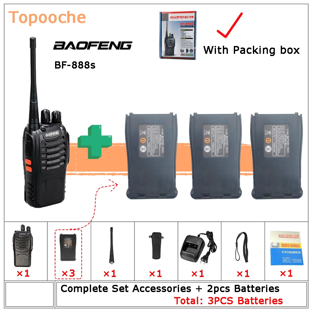 Портативная рация Baofeng 888s с аккумулятором BF888S радиолюбительская для охоты