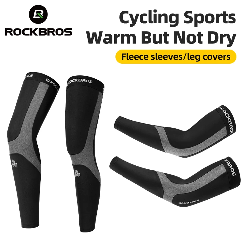 

ROCKBROS Warm Fleece Bicycle Arm Sleeves Legwarmers Men Women Spring Autumn Winter Sports Bike Sleeves Cycling Leg warmers
