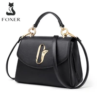 foxer womens handbag large capacity commute totes lady top handle purse crossbody shoulder bags genuine leather fall winter bag