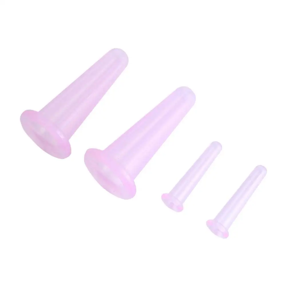 Purple 4 шт./компл. силиконовый стакан набор чашек для тела лица шеи спины глаза массажный вакуумный чашки для антицеллюлитного массажа домашнего использования лечение здоровья - Цвет: Purple
