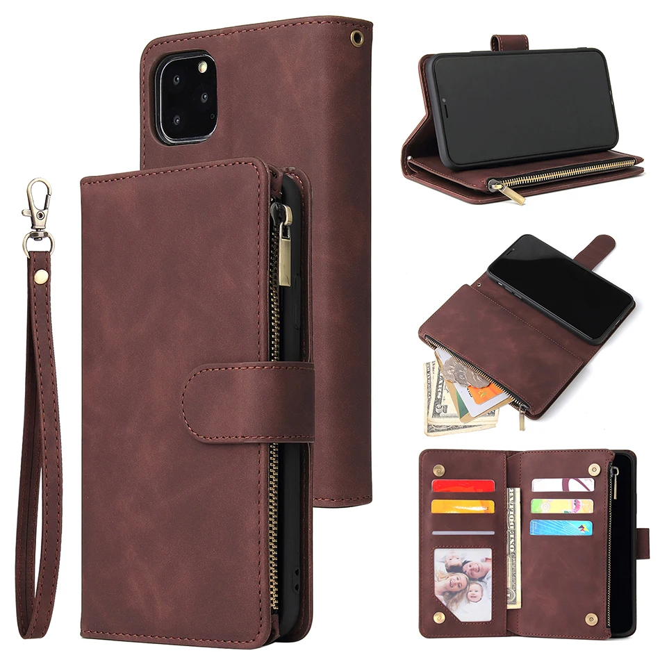 Для Funda samsung Note10+ чехол для телефона роскошный кожаный кошелек с молнией держатель для карт чехол для samsung Galaxy A50 A70(A7) A705F