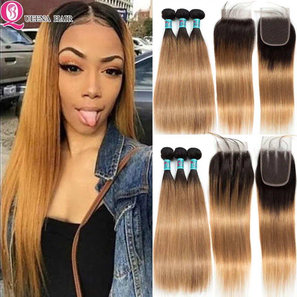 Эффектом деграде (переход от темного к пряди с закрытием 1B 27 блонд Мёд прямые