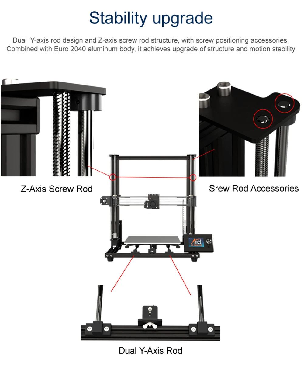 2020 Новое поступление Большой принтер Anet A8 Plus все металлические DIY 3D с 300*300*350 мм
