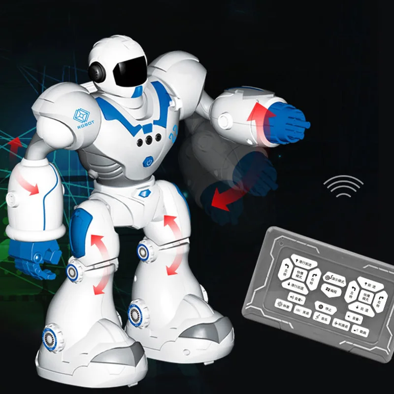 RC интеллигентая (ый) Робот USB зарядка с LED светильник планета полиции