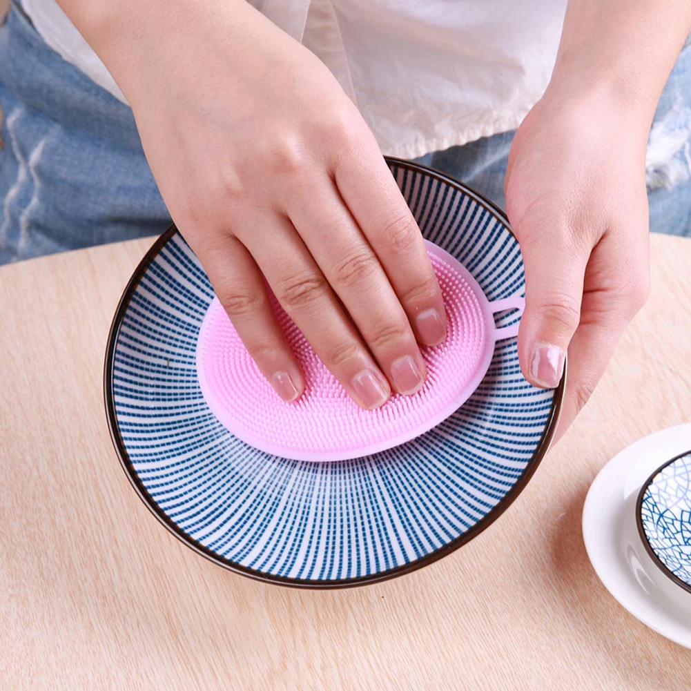 6 шт. многофункциональная силиконовая щетка для мытья посуды губка скребок