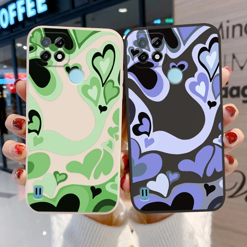 

Heart Circle Case For OPPO A53S Case Soft Funda OPPO A74 A9 2020 A15 A54 A5 A53 A5S A32 A33 A3S A15S Realme 8 Pro 8i C21 Cover