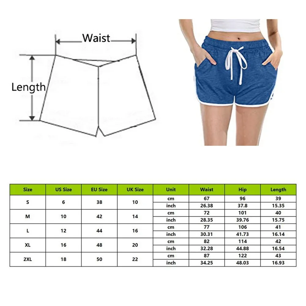 

shorts women Hot Women Blend Summer Short Pants Contrast Binding Side Split Elastic Waist Patchwork Casual Beach Party