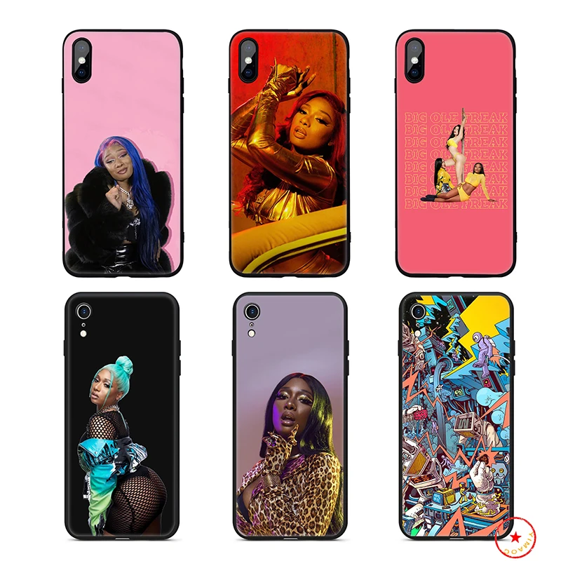 Megan thee stallion Rapper Soft Silicone Phone Case for iPhone 11 Pro Xs Max X or 10 8 7 6 6S Plus 5 5S SE Xr 7Plus |
