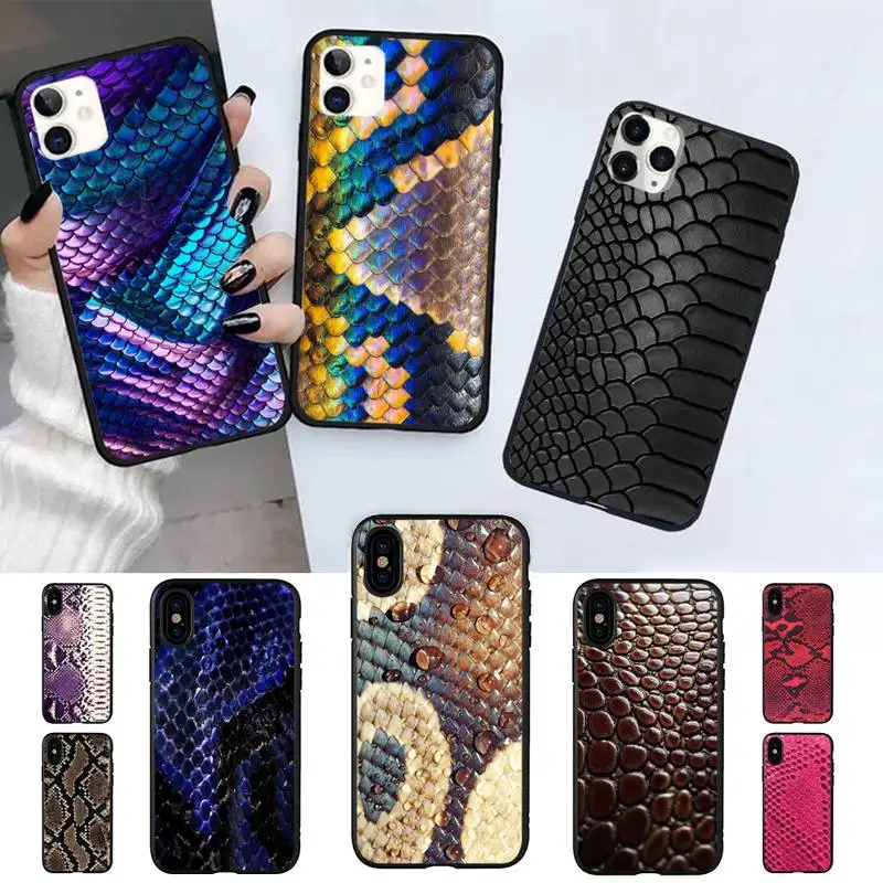 

Snake Skin print animal Phone Case for iPhone 11 12 13 mini pro XS MAX 8 7 6 6S Plus X 5S SE 2020 XR case