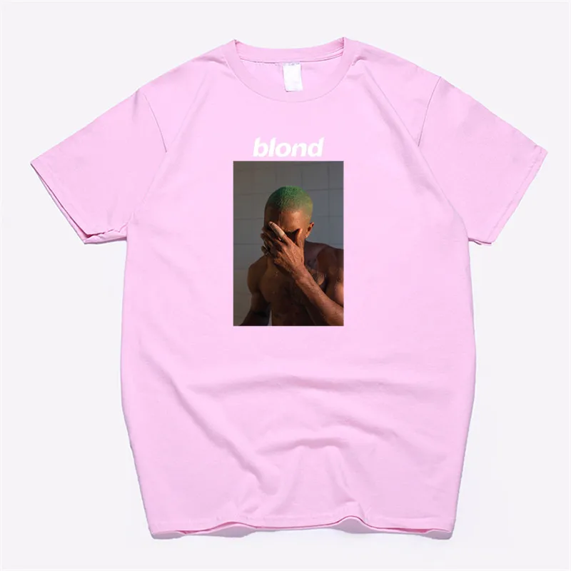 T99A-pink Мужская футболка Frank Ocean Blonde хип-хоп Rap, футболка унисекс, хлопок, футболка Homme Singer Harajuku, рубашка - Цвет: T99A-pink