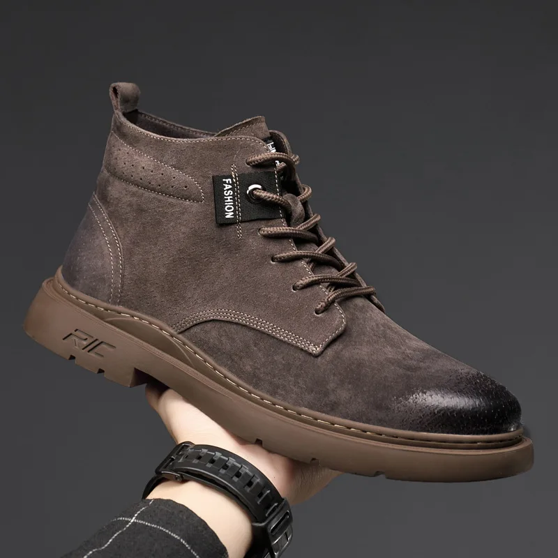 

2021 autumn and winter Martin boots men's trend leather retro casual men's boots British tooling boots middle cut men's shoes