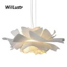 Белая акриловая Подвесная лампа в скандинавском стиле, креативный светильник с лепестками для кафе, хлебобулочного магазина, гостиницы, гостиной, спальни, цветочный подвесной светильник