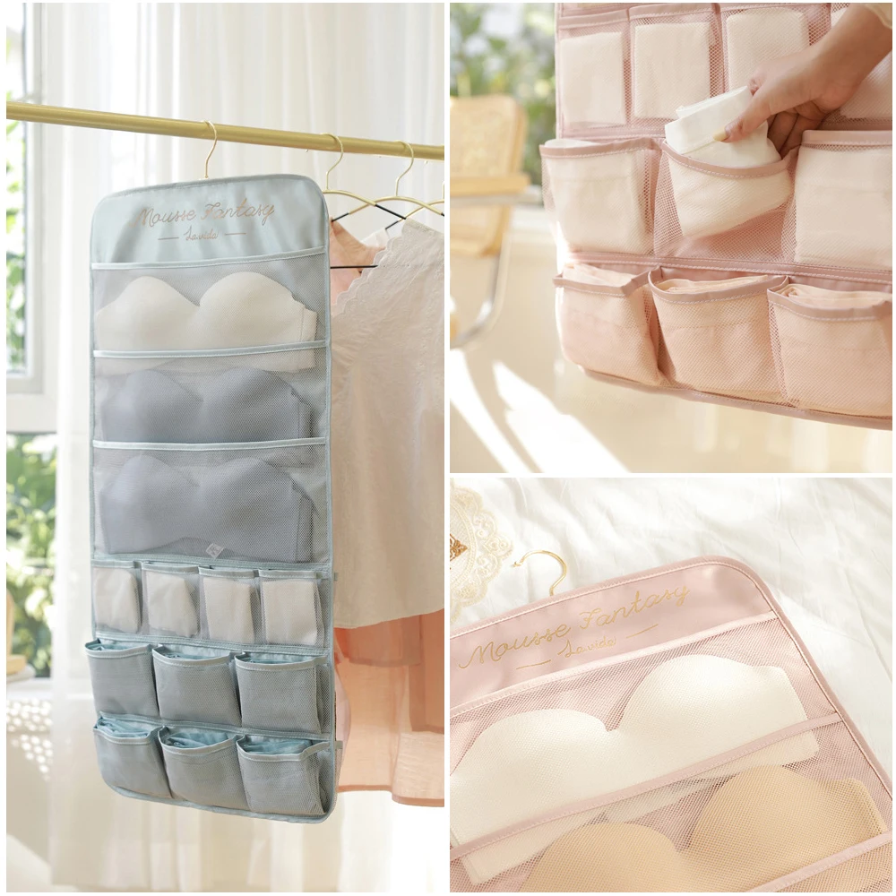 Складной органайзер для нижнего белья сетчатый карман шкафа двусторонняя