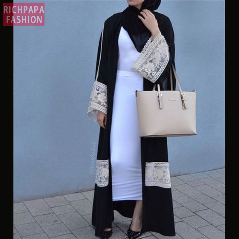 Женское длинное кружевное платье-хиджаб в мусульманском стиле | Тематическая