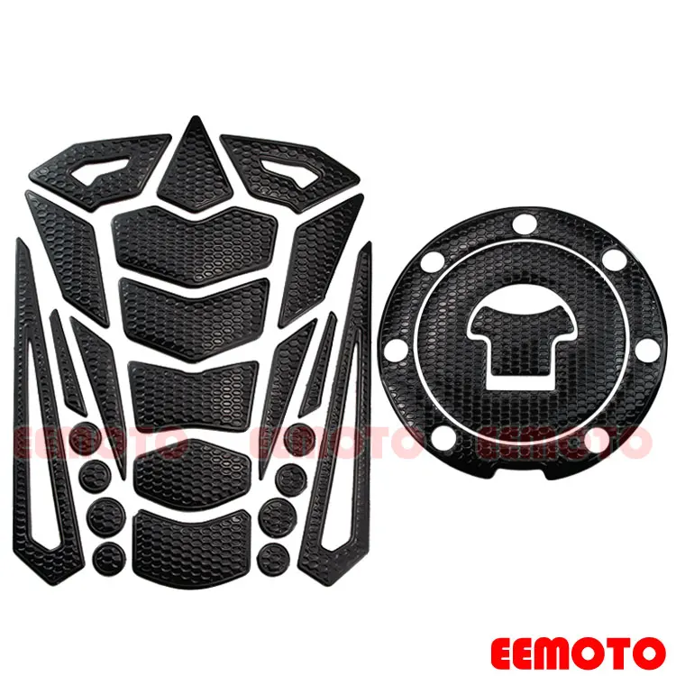 Type D Black Топливный бак мотоцикла Pad Protector газа Кепки Pad Переводные картинки Honda CB CBR 400 600 919 929 954 1000 1300 RR RC51 SP1 SP2 - Цвет: Type D Black