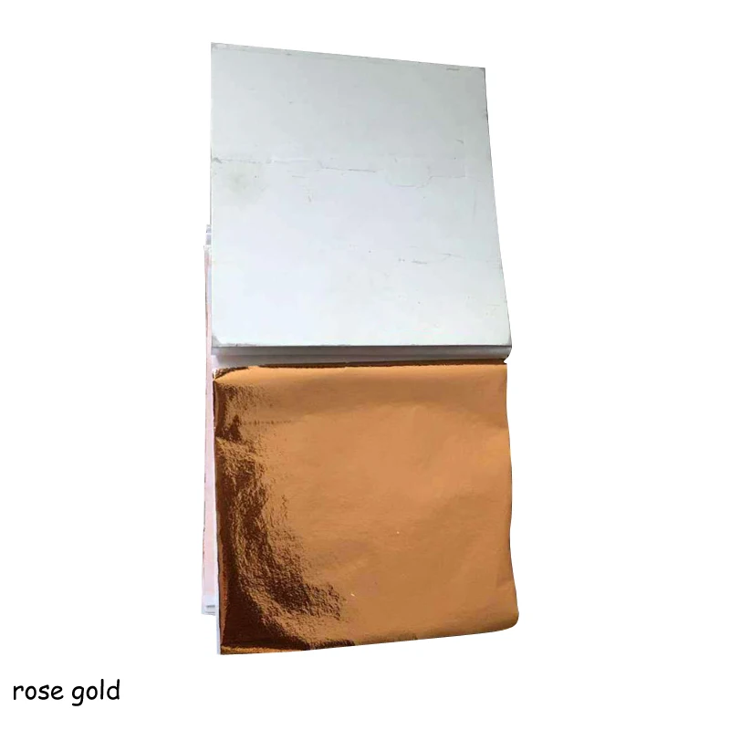 Бумага Из Фольги 9x9 см, 100 шт., позолота, сделай сам, ремесло, Декор, искусство, ремесло, имитация золотого, серебряного, медного дизайна, бумага, лист, листья, листы - Цвет: rose gold foil