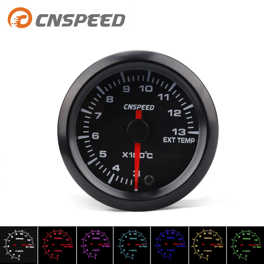 CNSPEED Авто " 52 мм 7 видов цветов Тахометр 300-1300 градусов Цельсия EGT Температура выхлопа EXT двигатель высокая скорость датчик YC101380
