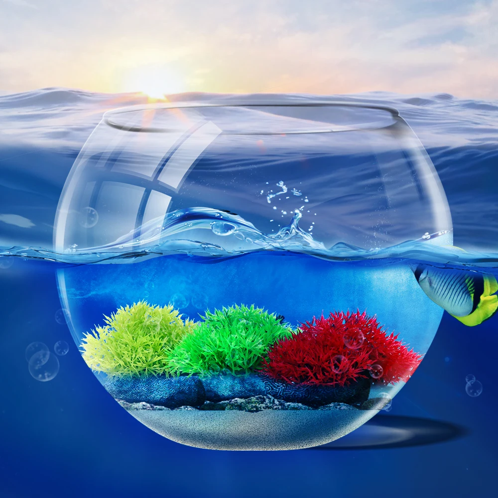 Аквариумная водная трава Подводный ландшафт искусственное пластиковое