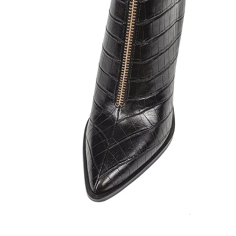 

faux snake microfiber leather boots fashion handmade retro sexy high heels short ankle boots front zipper platform martin boots