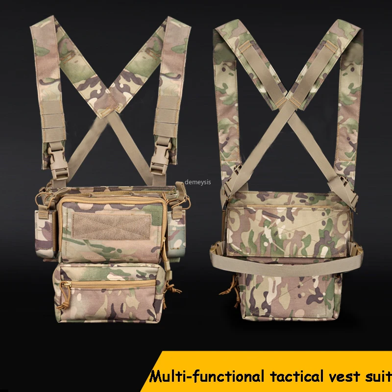 Тактический боевой жилет Molle военный для страйкбола съемная Тройная сумка