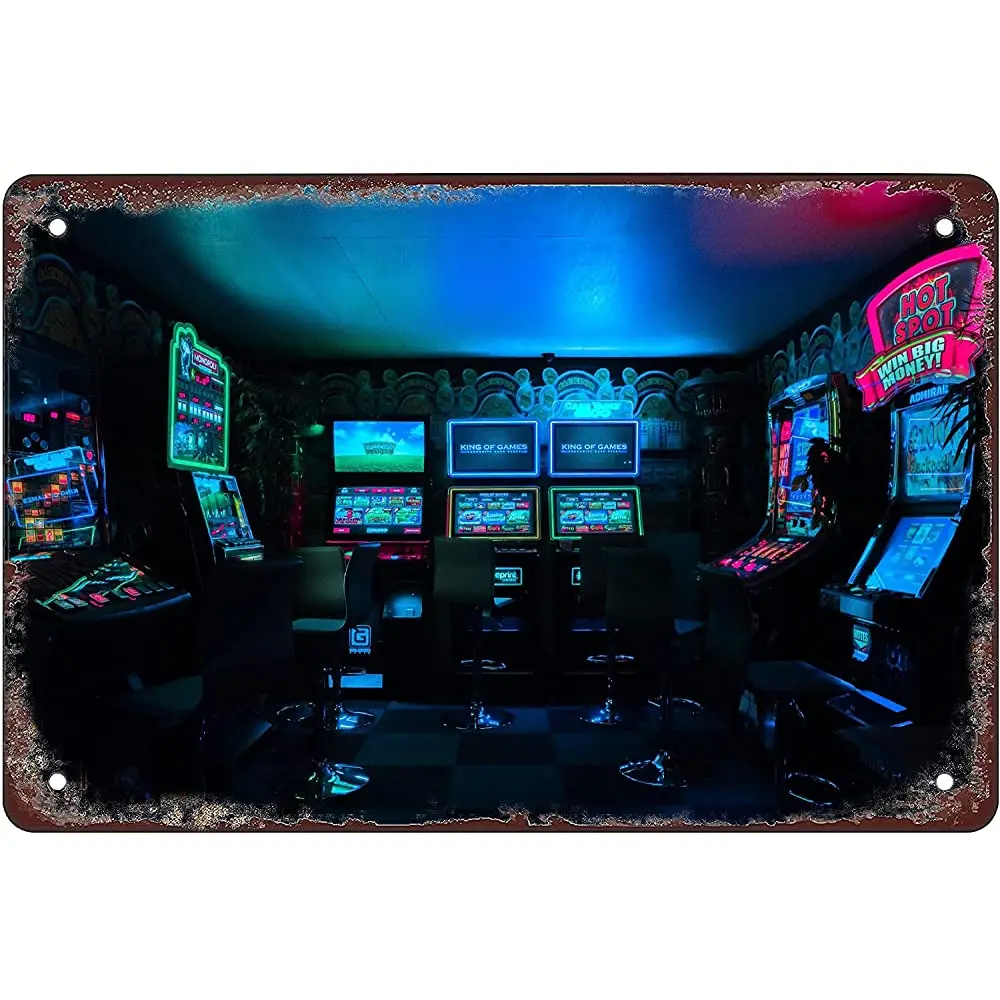 

Rosefinch Stone Arcade in Game Hall, Retro Metal Sheet Signs, Wall Decoration of Bars, Restaurants,Garage, Home