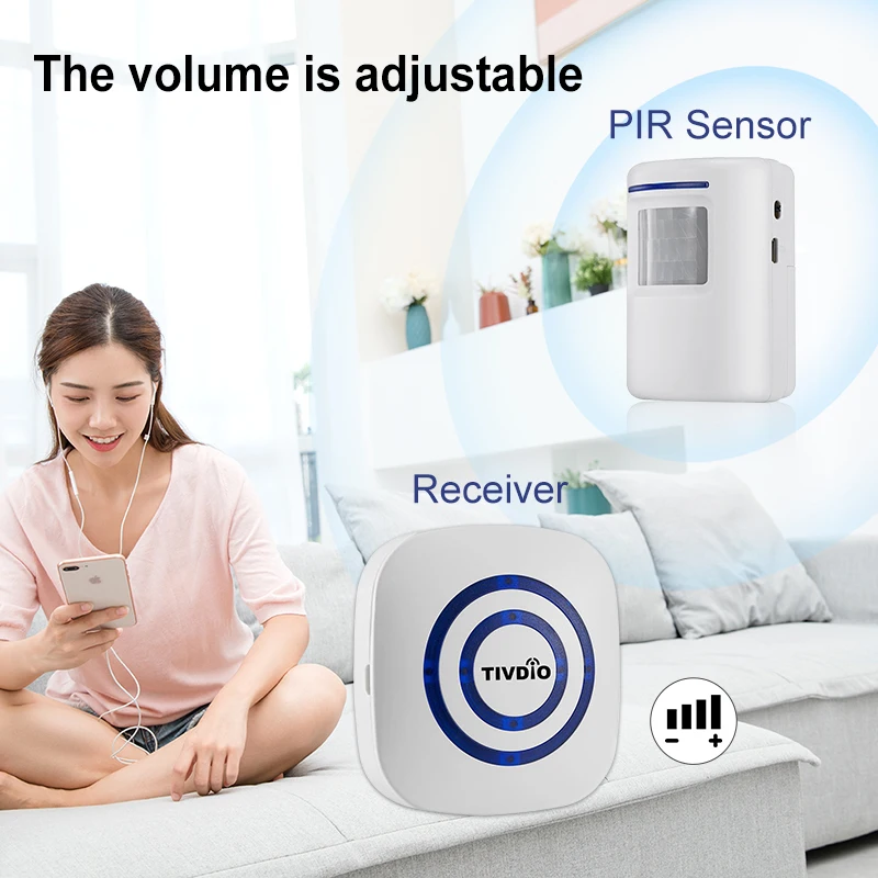 Беспроводной дверной звонок с сигналом тревоги датчиком движения PIR