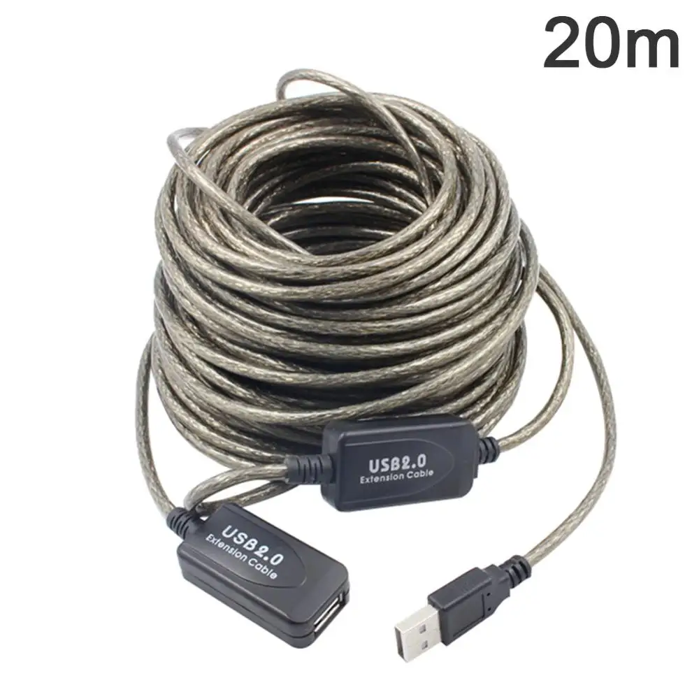 

5/10/15/20m USB 2.0 Active Extension Repeater Cable Signal Booster Extended Cord