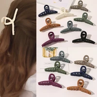 fashion geometric cross matte hair clips acrylic hair claws for women girls frosted solid color hair clips