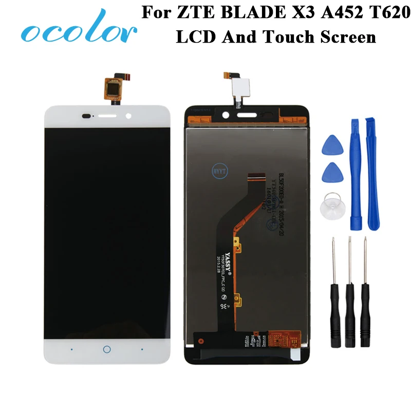 ЖК дисплей и сенсорный экран ocolor для ZTE BLADE X3 A452 t620 дигитайзер в сборе замена