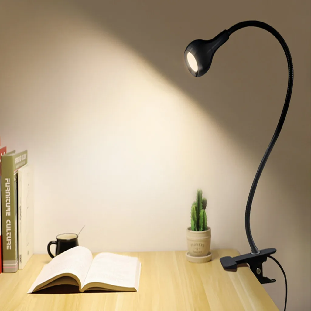 

USB Power Clip Holder LED book light Desk lamp 1W Flexible Bed Reading Book lights Table lamp for the study room bedroom living
