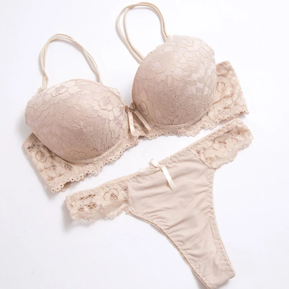 

Lace Underwear New Sexy Bra Sets Comfortable Bow Decorative Floral Pattern PLus Size Lingerie 34 36 38 40 42 A B C D Cup