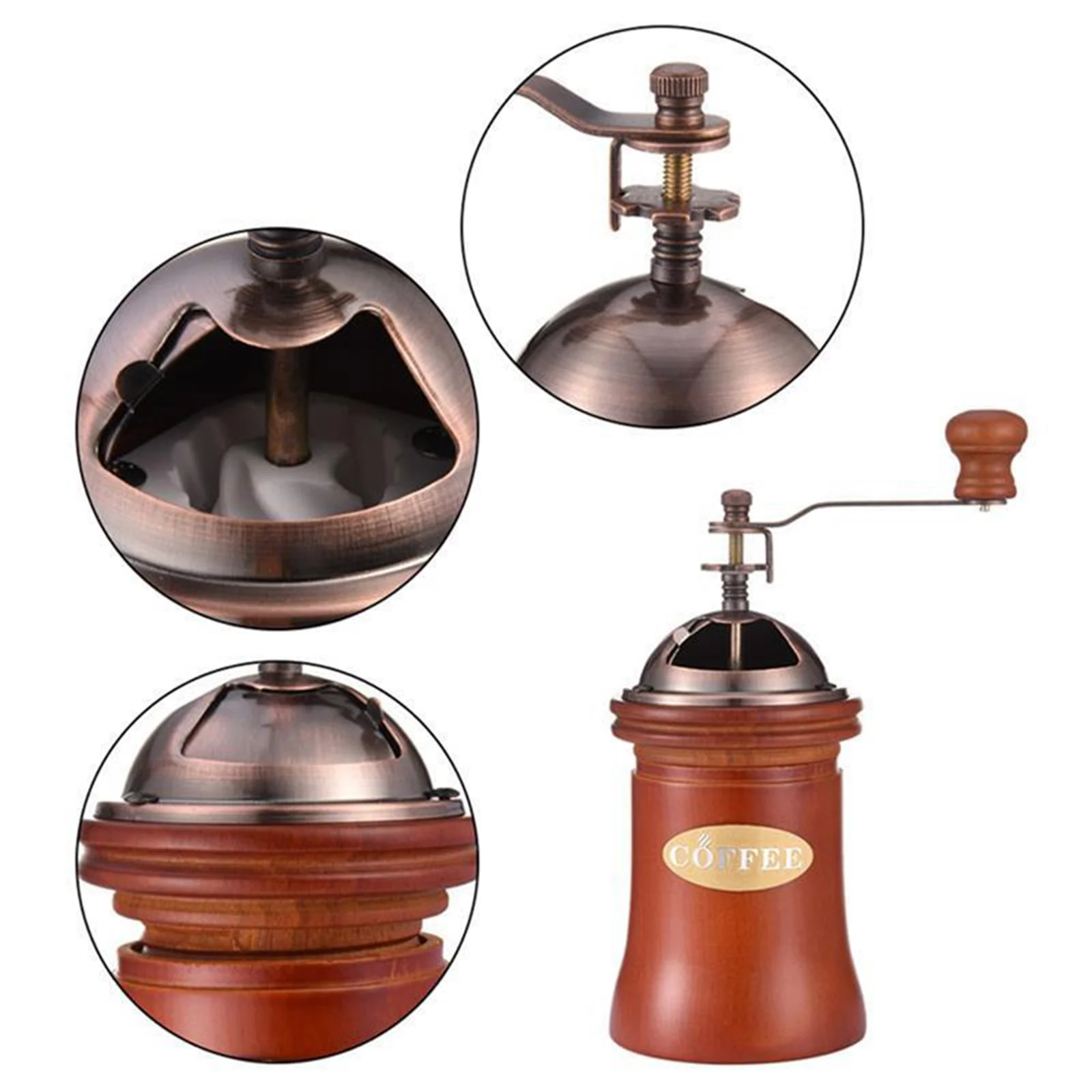 

Manual Wooden Coffee Grinder Hand Grinding Machine Retro Style Coffee Bean Mills Kitchen Tools