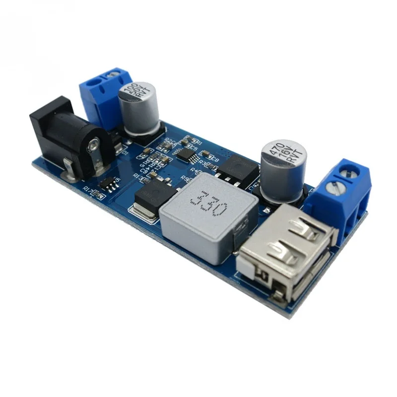 Регулируемый понижающий зарядный USB-преобразователь LM2596S 24 В/12 В в 5 А для
