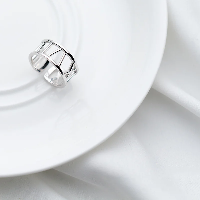 Женское кольцо с римскими цифрами Trustdavis регулируемое из 100% стерлингового