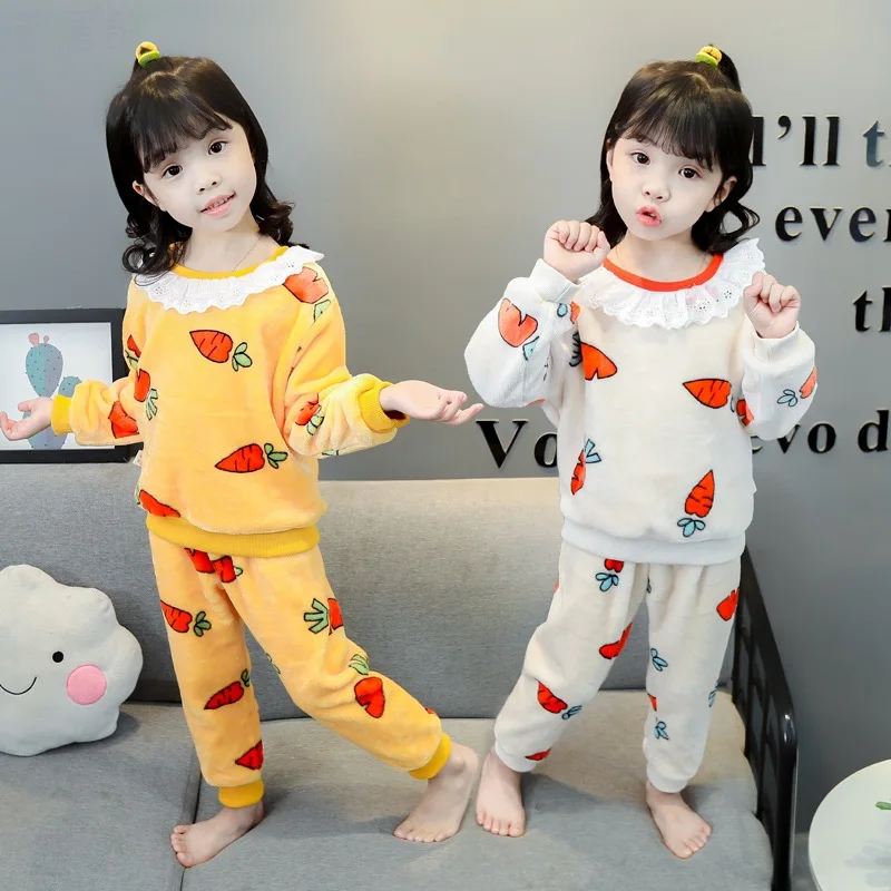 

New Children Pajamas Baby Girls Clothes Kids Clothes For Girls For Newborn Long Sleeve Shirt+Pants 2 pcs Children Sets 1-5 Age