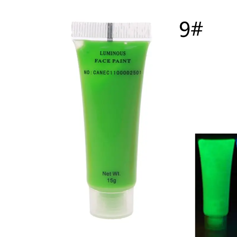 

Glow in The Dark Liquid Luminous Pigment Non-Toxic Blacklight Face Paint Makeup E56C