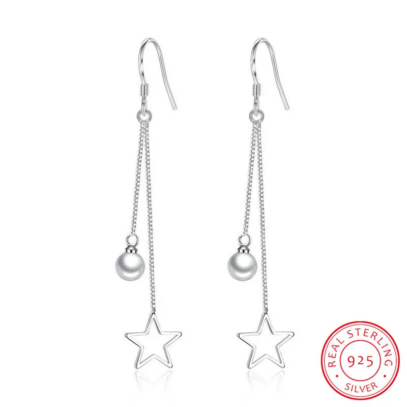 Женские серьги-подвески из серебра 925 пробы, с натуральным жемчугом