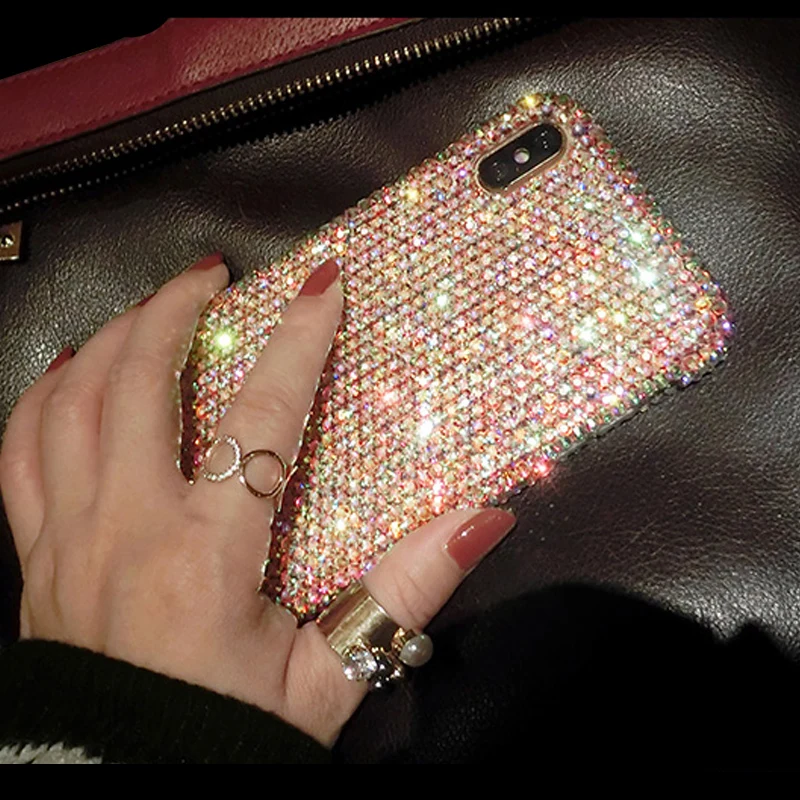 women handmade bling full rhinestone diamond case for iphone 11 pro max case for iphone xs xr x 6 6s 7 8 plus case glitter coque free global shipping