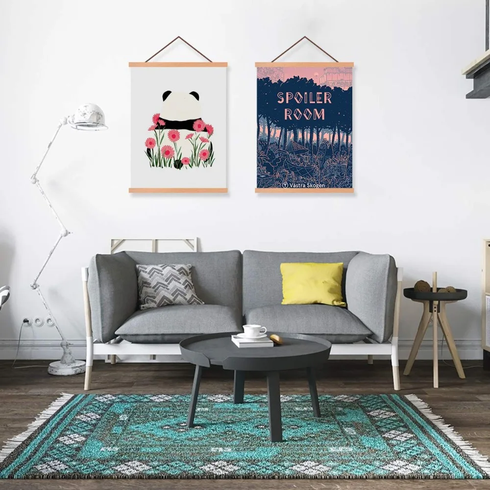 Деревянная вешалка для постера фотомагнитная рамка четыре цвета сделай сам