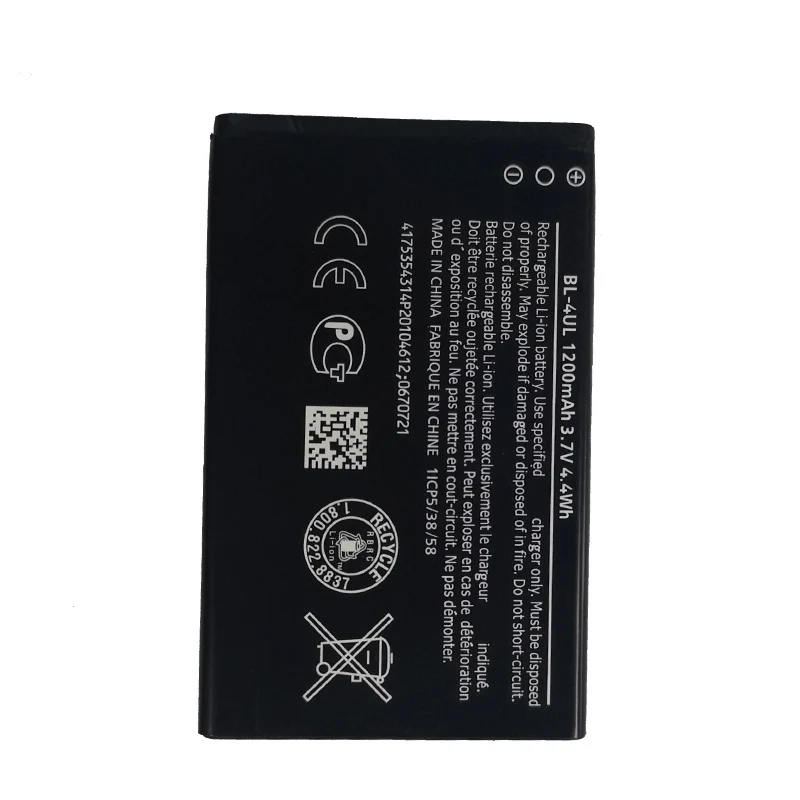 100% Оригинальная Аккумуляторная батарея 1200 мАч для Nokia Asha 225 BL-4UL 1012 1126 TA-1172