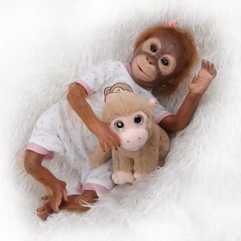 

100% Handmade Reborn Monkey Very Soft Silicone Vinyl Flexible Collectible Art Doll