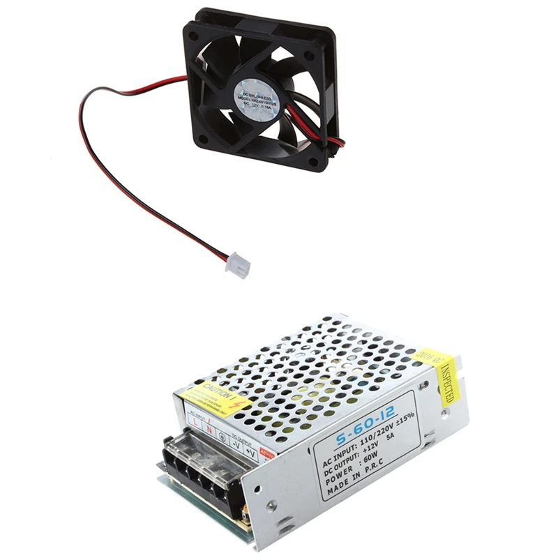 

1x 12V 5A Switching Power Supply for LED Strip Light & 1x DC 12V 2Pins Cooling Fan 60mm x 15mm for PC Computer