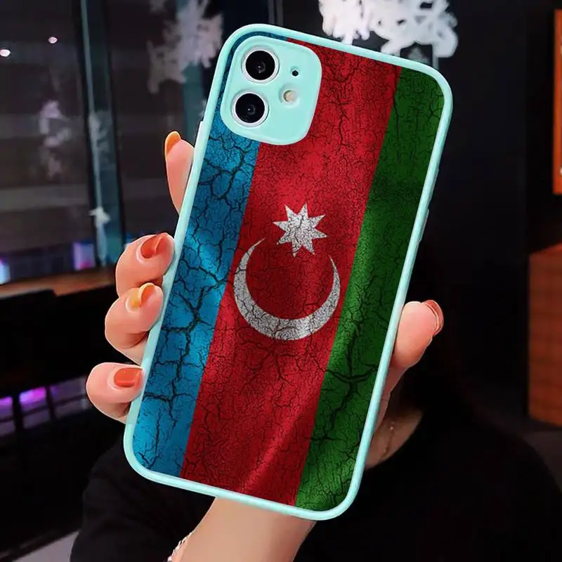 

Azerbaijan buta flag Phone Cases Matte transparent For blue iPhone 12 Mini 11 Pro XR XS Max 7 8 Plus X Back Cover