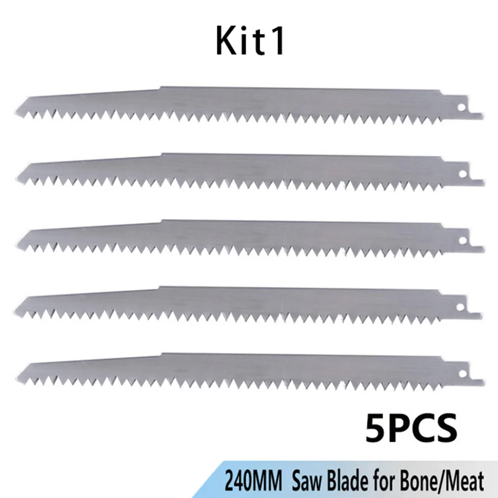 

5 шт. лезвие для сабельной пилы, лезвие из нержавеющей стали для резки замороженного мяса, льда, деревянных аксессуаров, 5 лезвий для пилы
