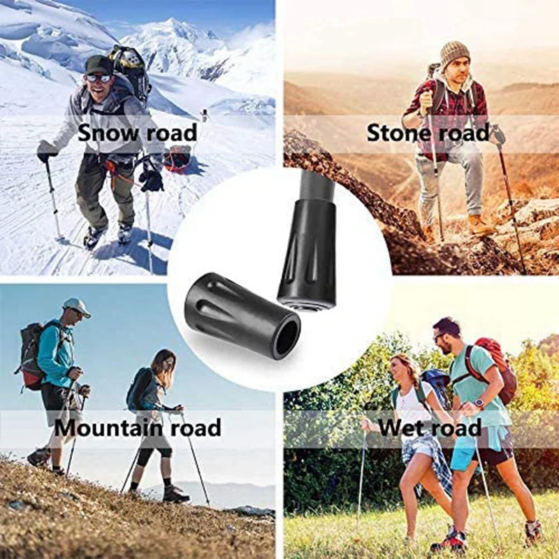

16 Pcs Walking Stick Caps Trekking Pole Caps and Replacement Tips End Alpenstock Head Cover for Hiking Trekking Stick